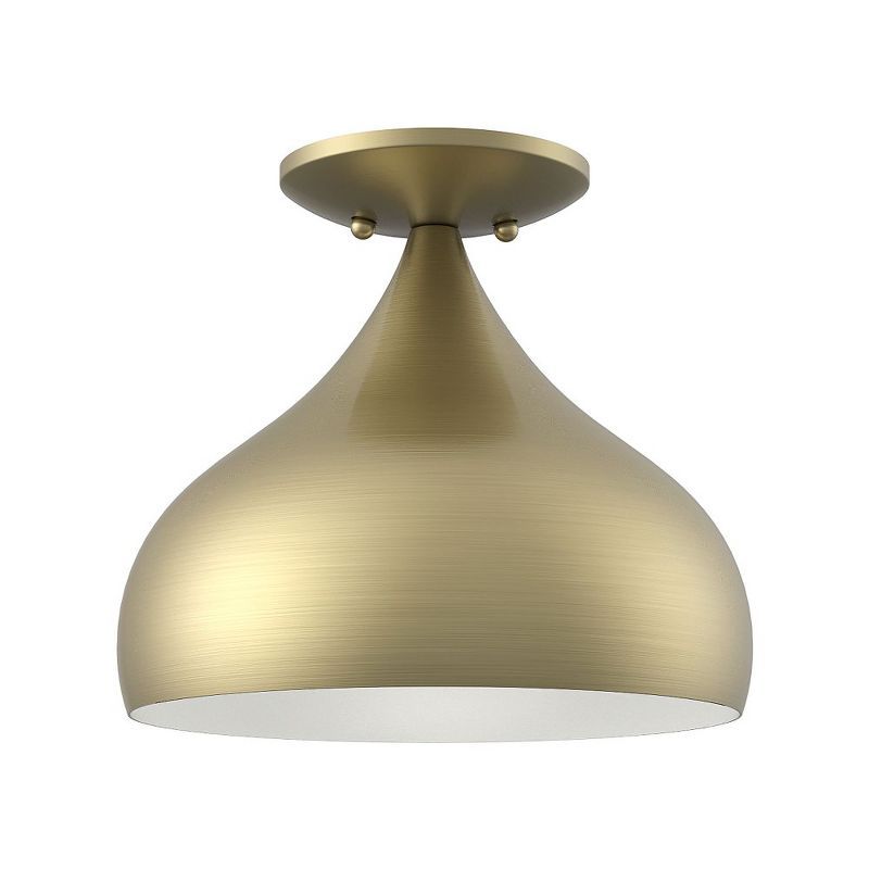 Amador Transitional Teardrop Semi-Flush Mount in Antique Brass