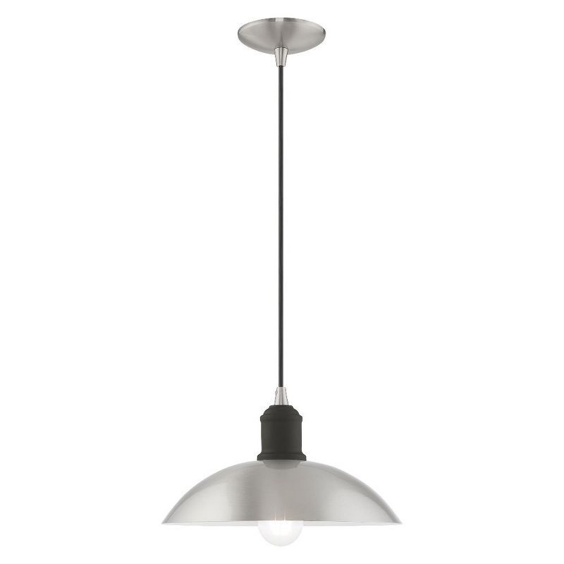 Brushed Nickel 1-Light Mini Pendant with Glass Bowl