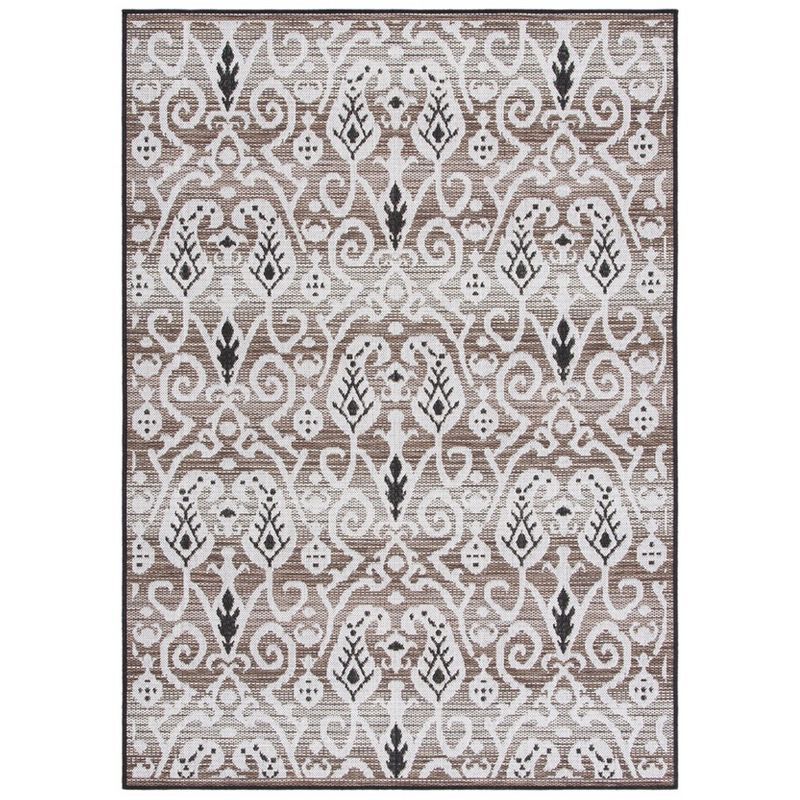 Havana Ivory and Light Brown Synthetic Indoor/Outdoor Rug