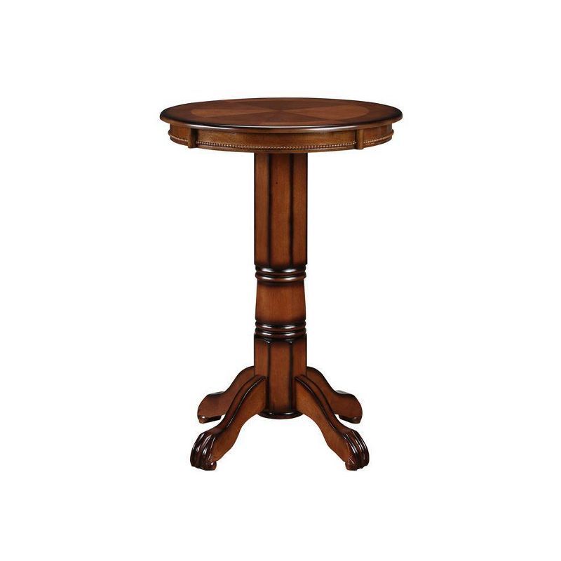 Brandy Finish Round Wood Bar Height Pub Table