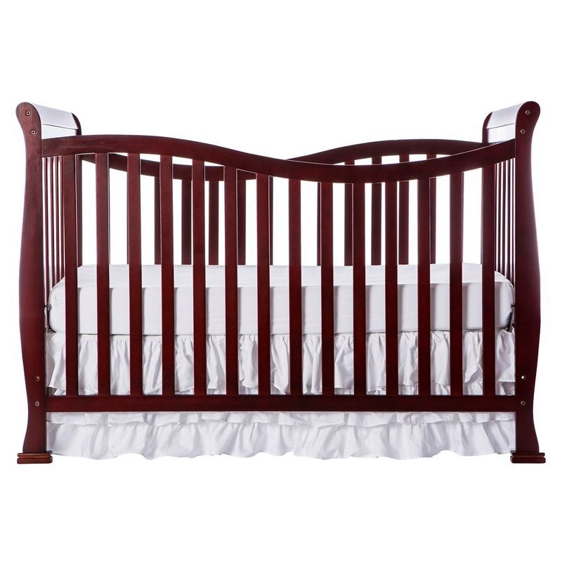 Cherry Convertible 7-in-1 Crib with Mattress Bundle