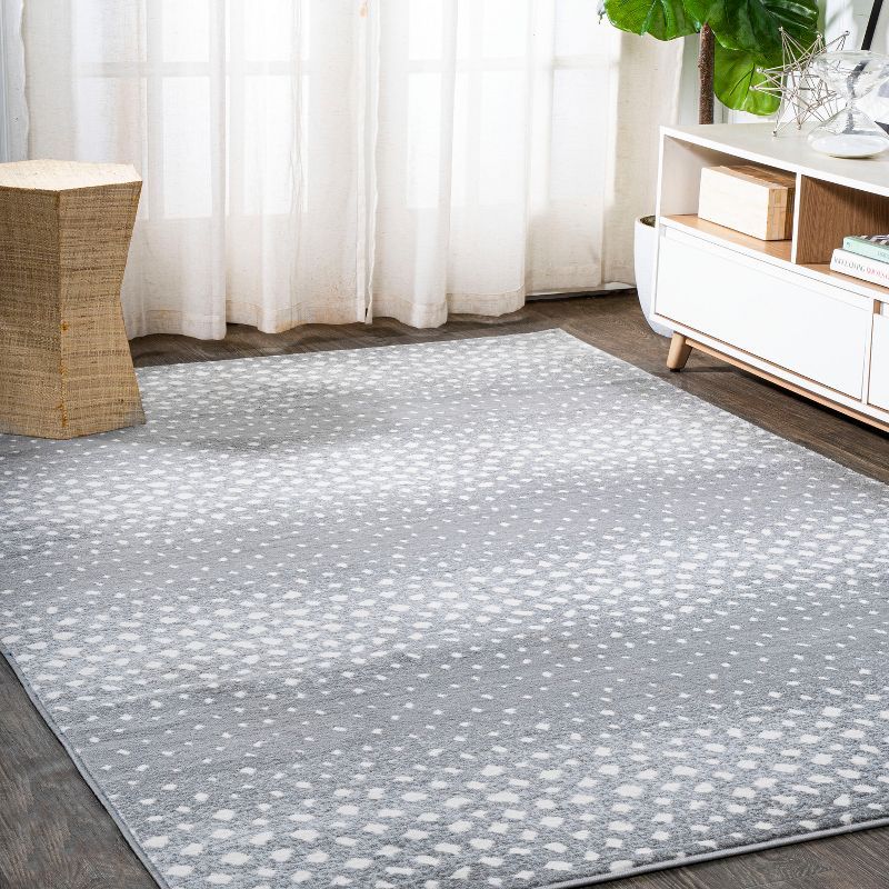 Antelope-Inspired Abstract Gray & Ivory 4'x6' Synthetic Area Rug