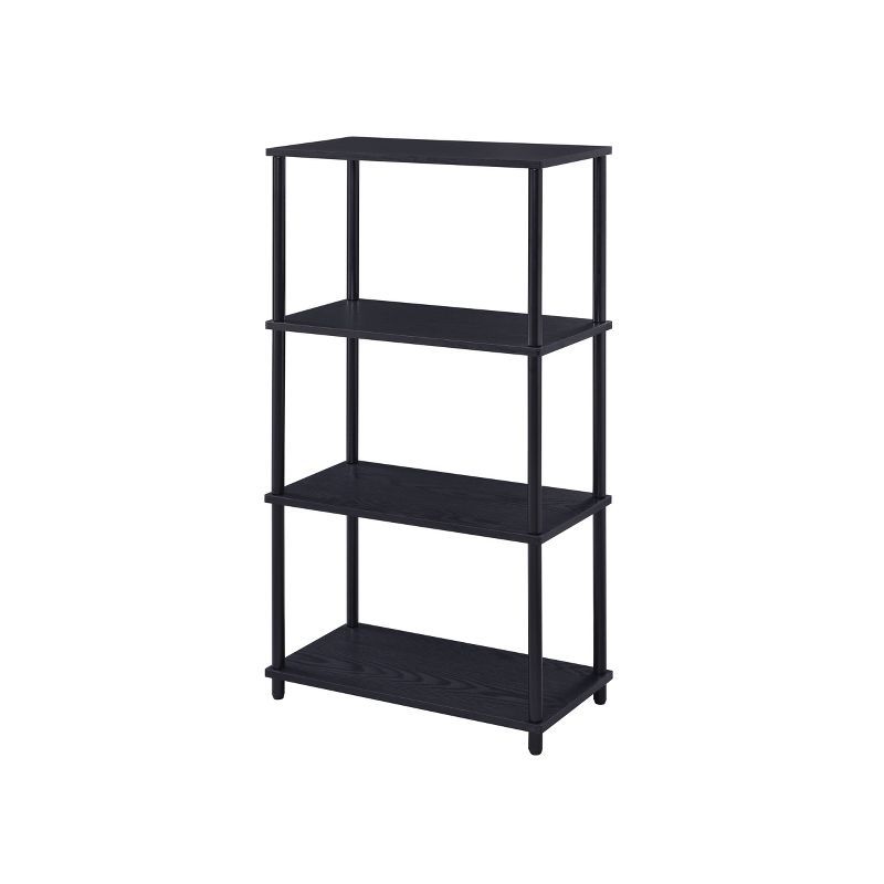 Rustic Black 27" Wood and Metal Nypho Bookshelf