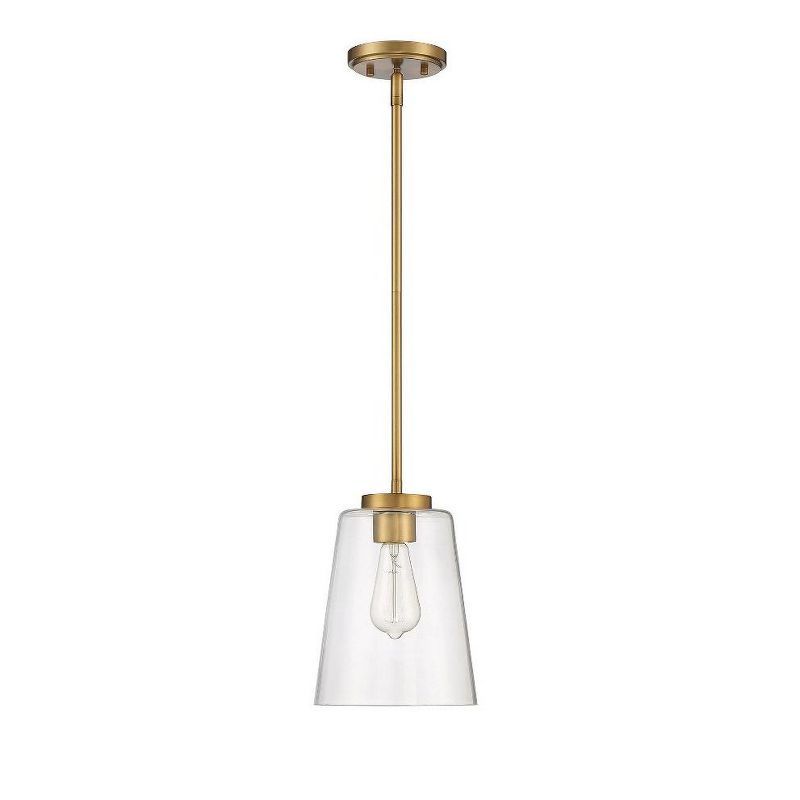 Warm Brass and Clear Glass Mini Pendant Light