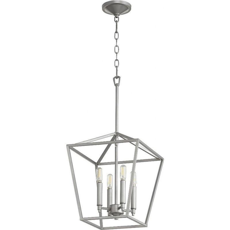 Classic Nickel 4-Light Entryway Pendant Lamp, 12.5"W x 16"H