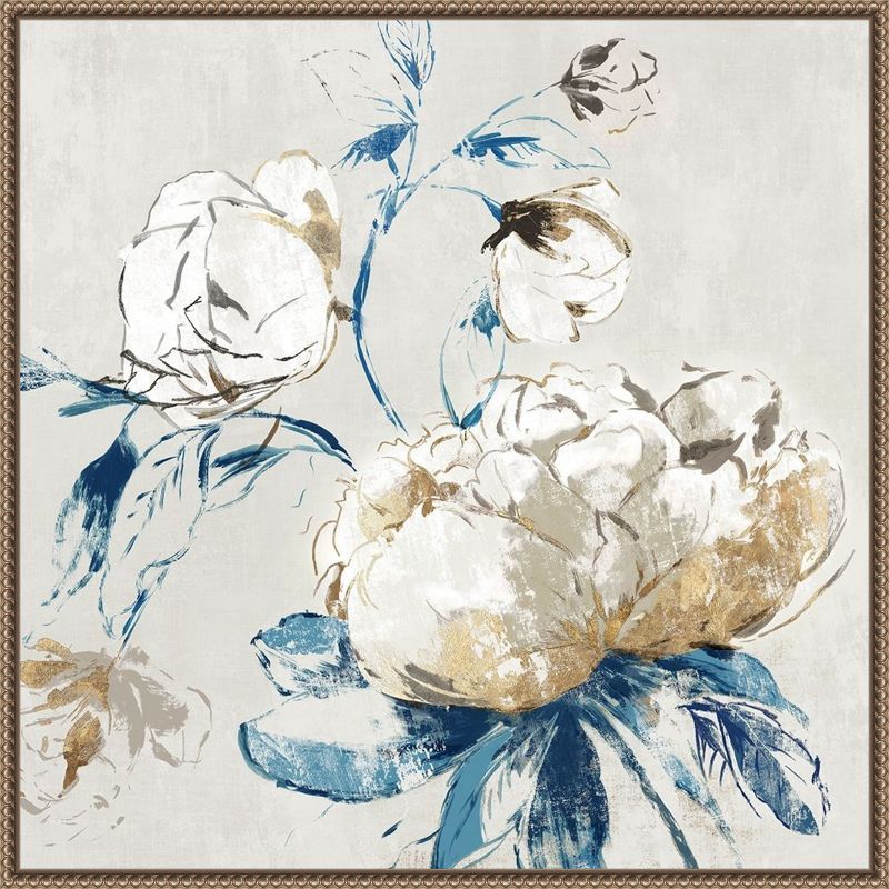 Gold Rosa II Floral Canvas Print with Bronze Frame, 22 x 22 inches