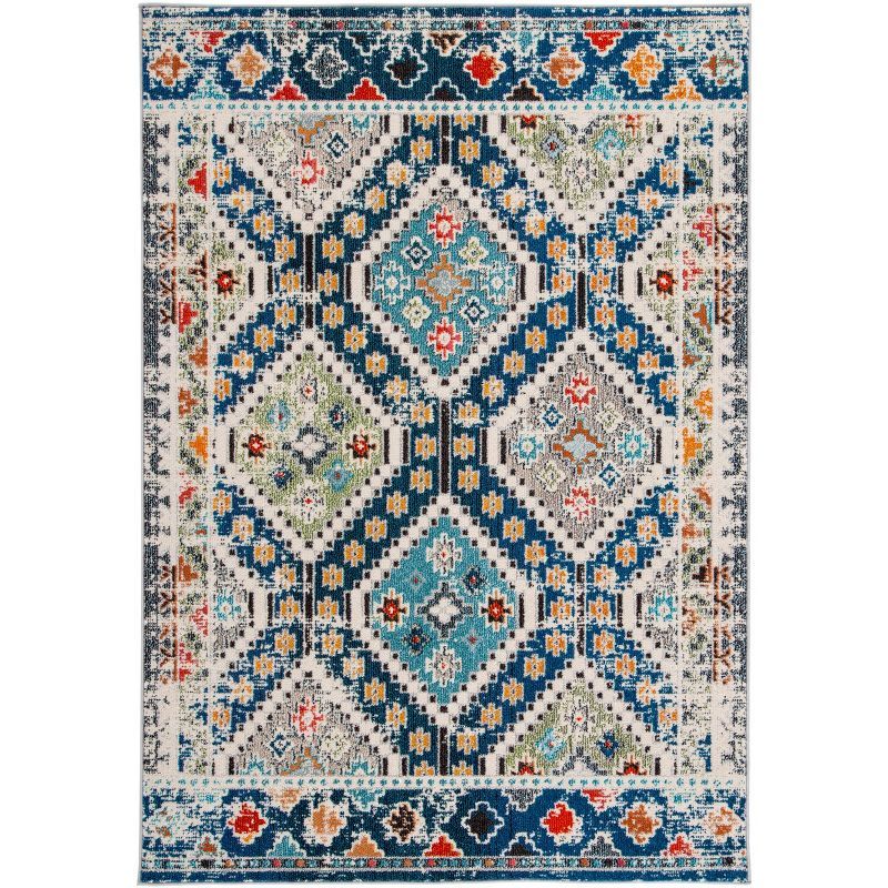 Madison Blue and Beige Geometric Area Rug 3' x 5'