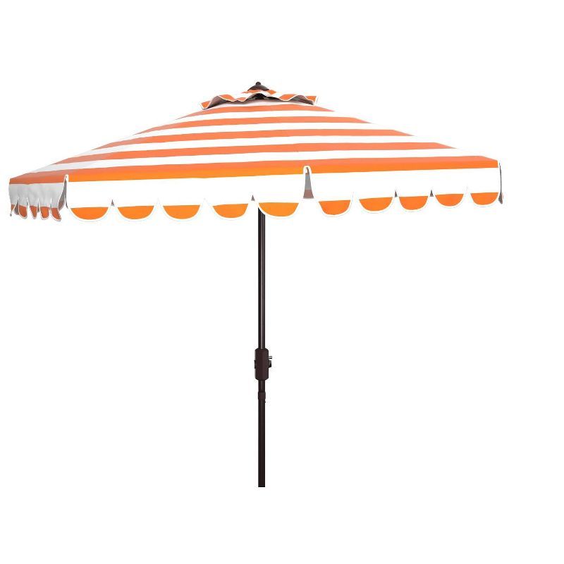 Maui 9Ft Orange and White Striped Aluminum Patio Umbrella