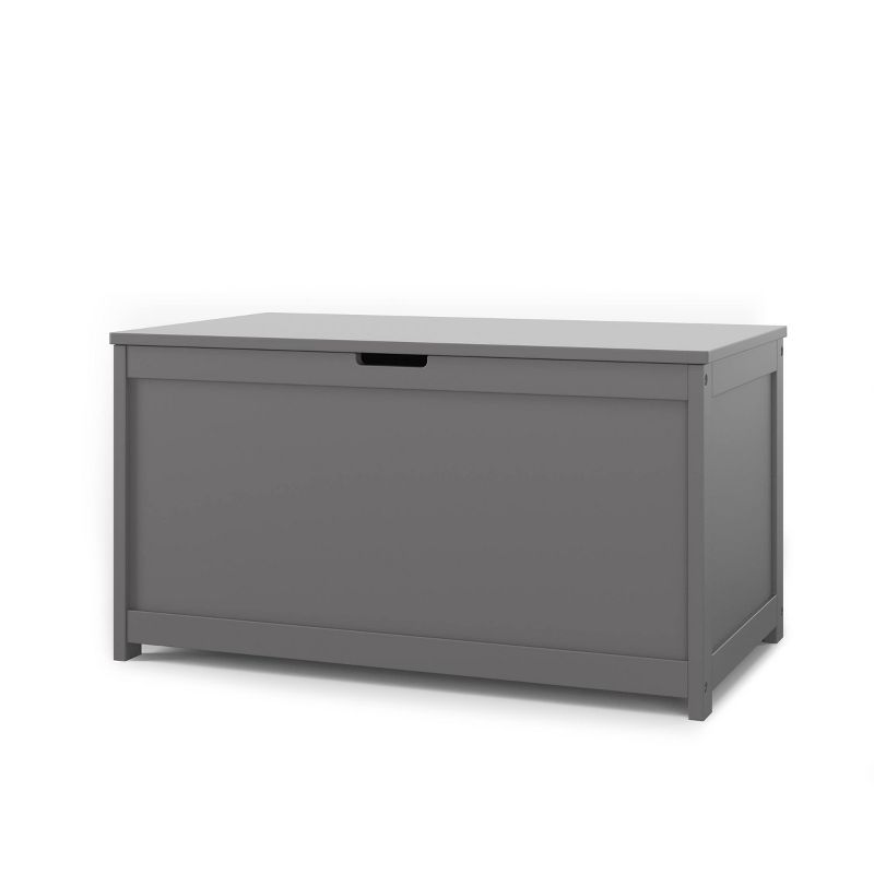 Cool Gray Wooden Kids' Toy Storage Chest, 33"