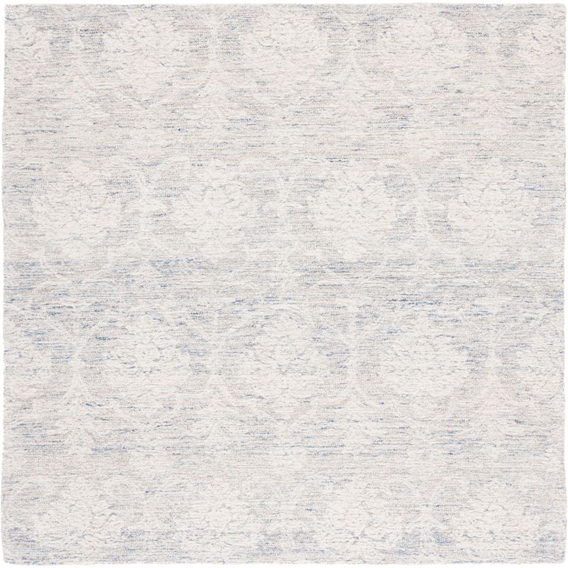 Hand-Tufted Light Blue Wool 6' Square Area Rug