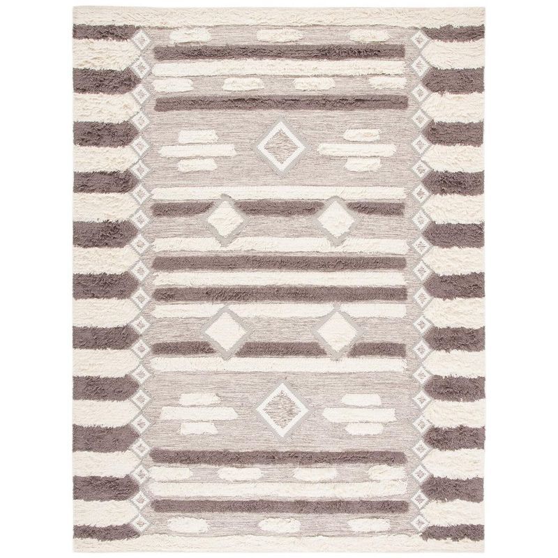 Ivory Elegance Hand-Knotted Wool 9' x 12' Rectangular Rug