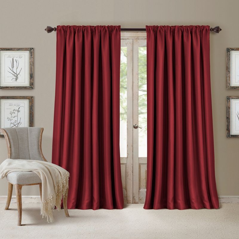 Rouge Faux Silk Blackout Drape Panel 52" x 84"