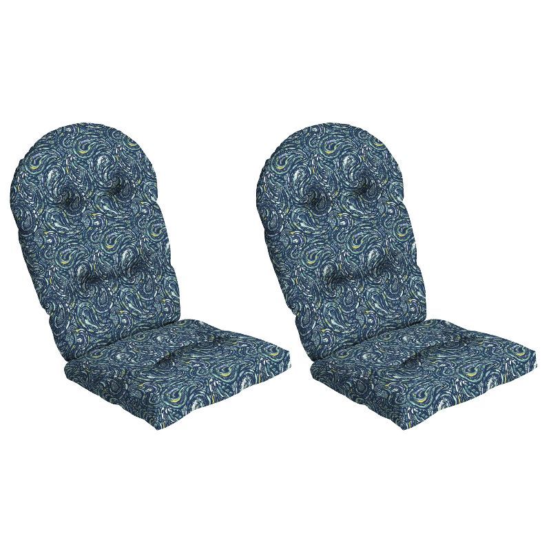 Sapphire Blue Ridge Paisley Adirondack Chair Cushions, Set of 2