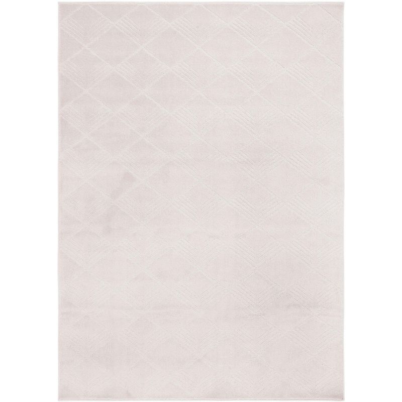 Ivory Geometric Pattern Power Loomed Area Rug 5'3" x 7'6"