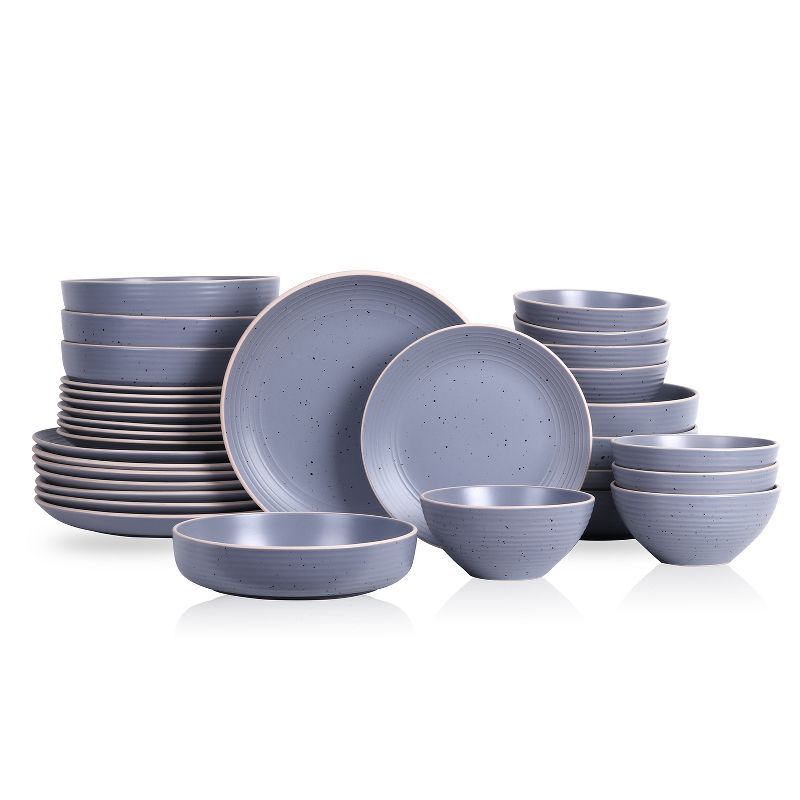 Light Gray Ceramic 32-Piece Dinnerware Set, Service for 8