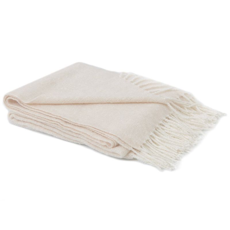 Full Taupe Wool Knitted Machine Washable Throw Blanket