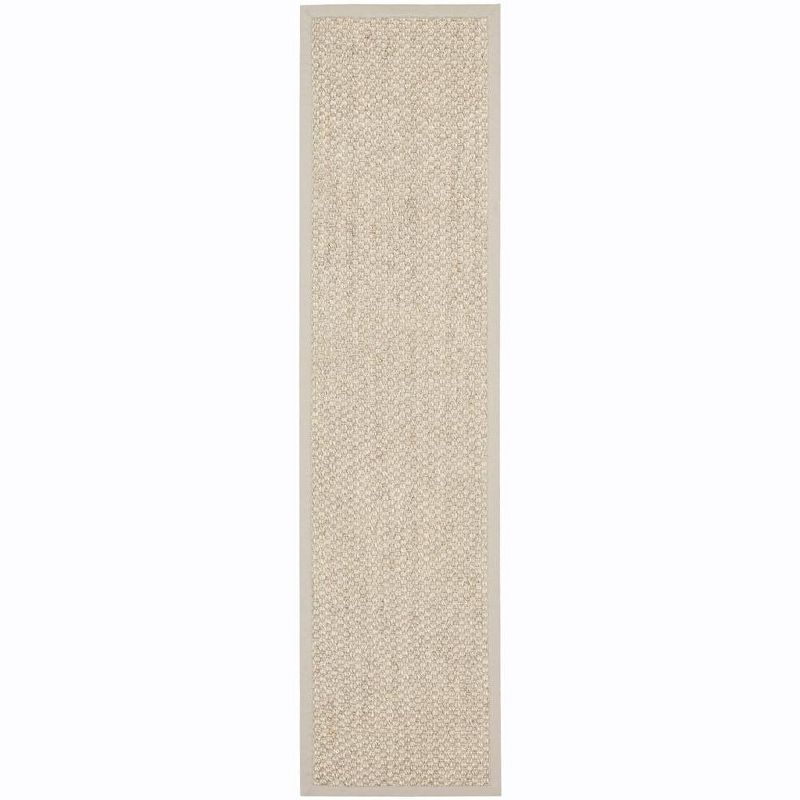 Marble Natural Fiber Sisal Runner Rug with Cotton Backing