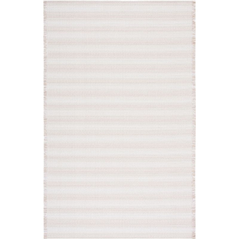 Augustine Ivory Beige Flat Woven Synthetic Area Rug 4' x 6'