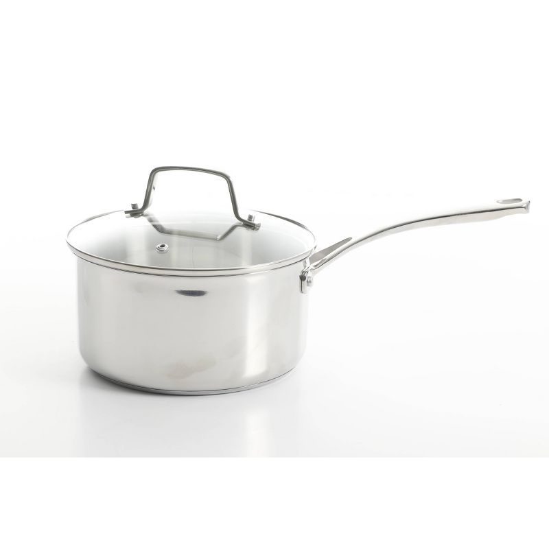 Stainless Steel 3.5-Quart Sauce Pan with Glass Lid