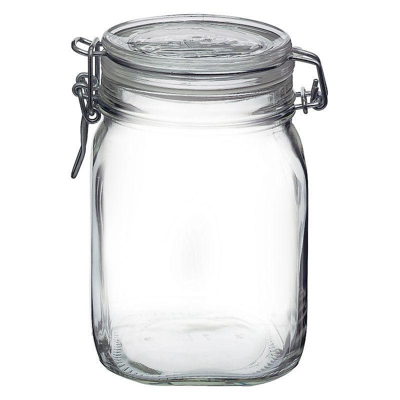 Bormioli Rocco Clear Glass 33.75oz Airtight Storage Jar