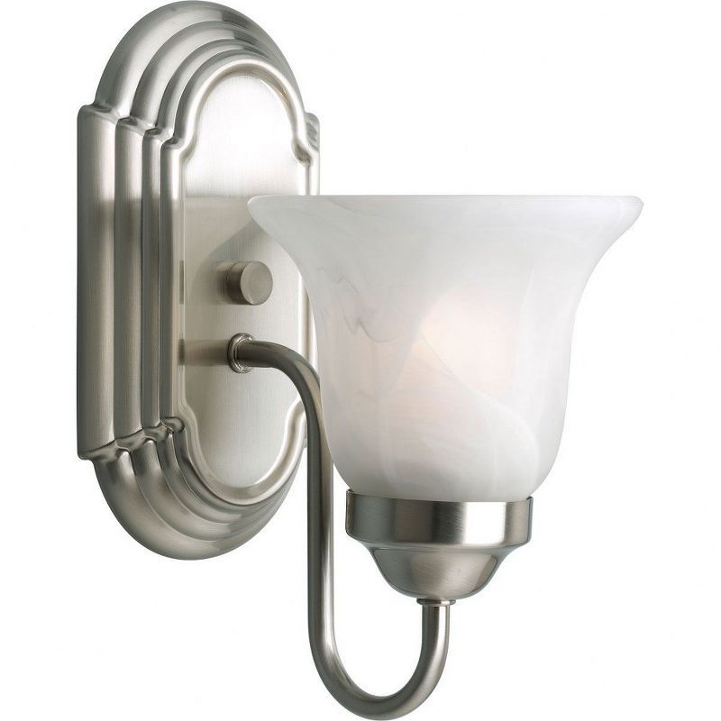 Brushed Nickel Wall Sconce with Alabaster Glass Shade