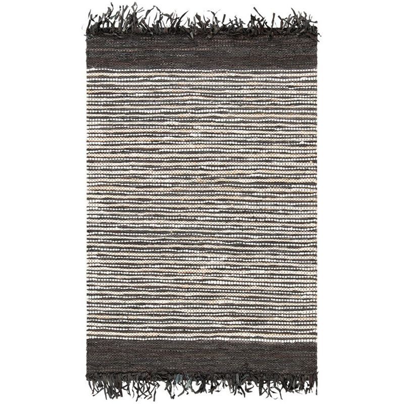 Handmade Dark Brown and Multi Cowhide 4' x 6' Area Rug