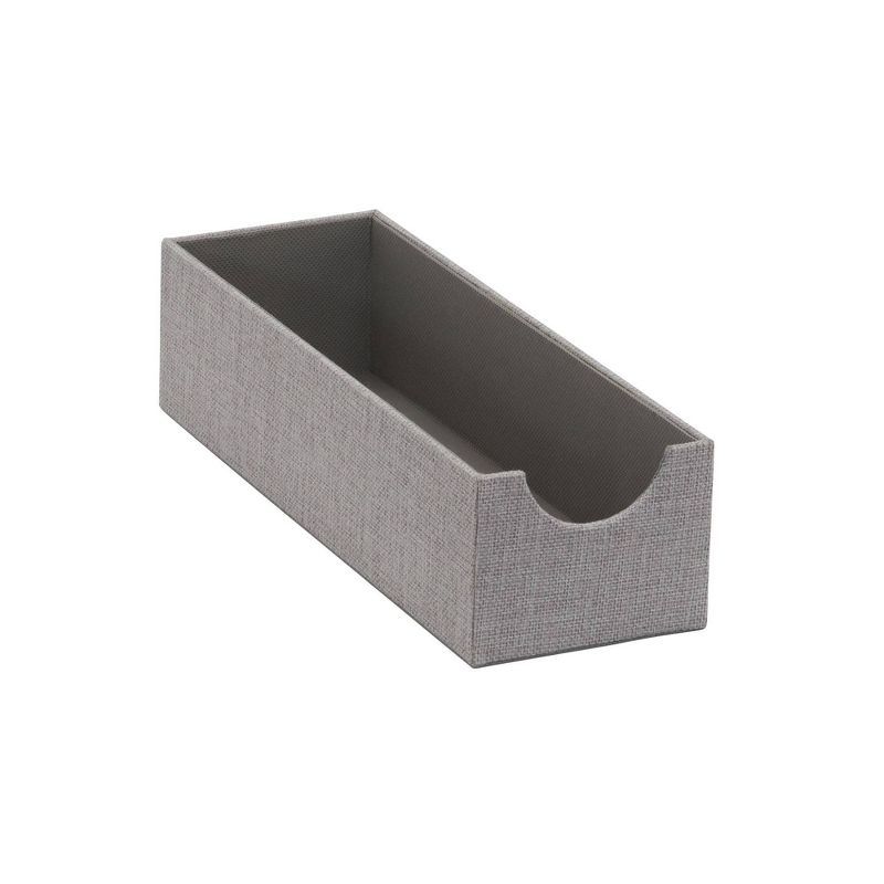 Silver Narrow Cardboard and Polyester Drawer Organizer