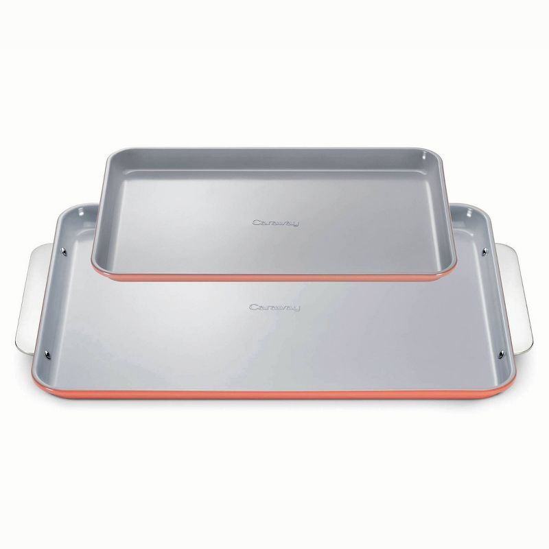 Gray and Terracotta Non-Stick Ceramic Baking Sheet Duo