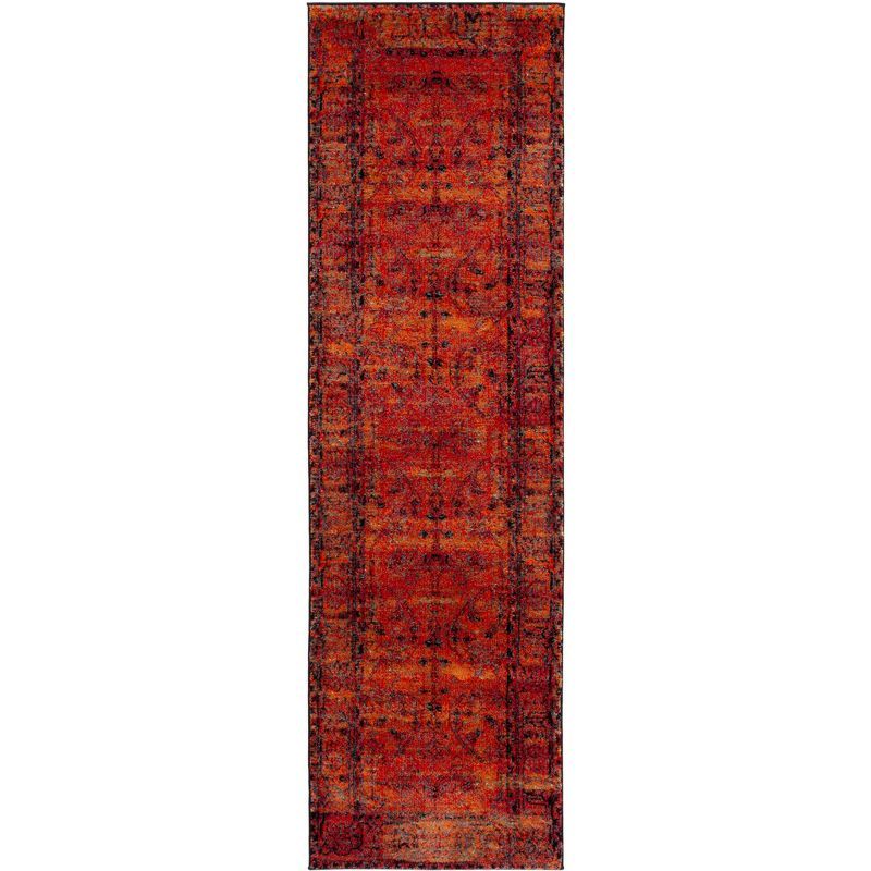 Vintage Orange Persian Style Runner Rug, 2'3" x 10'