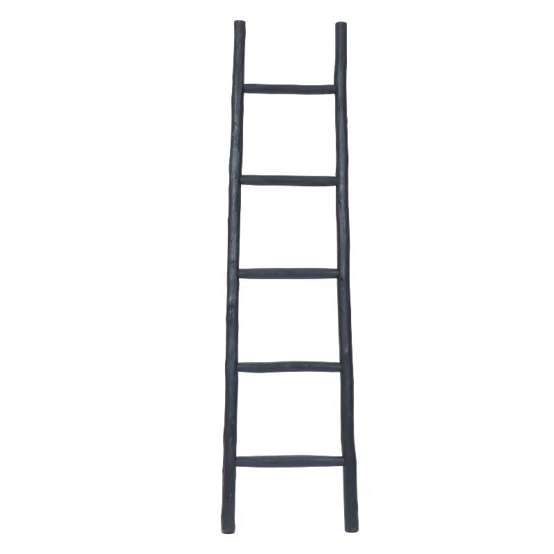 Black Solid Wood 5-Foot Blanket Ladder