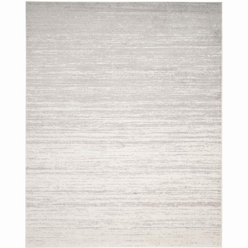 Elegant Ivory & Silver Square Synthetic Area Rug 11' x 15'