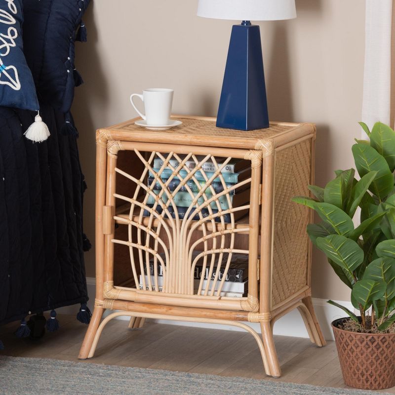 Danna Natural Brown Rattan Bohemian Night Table