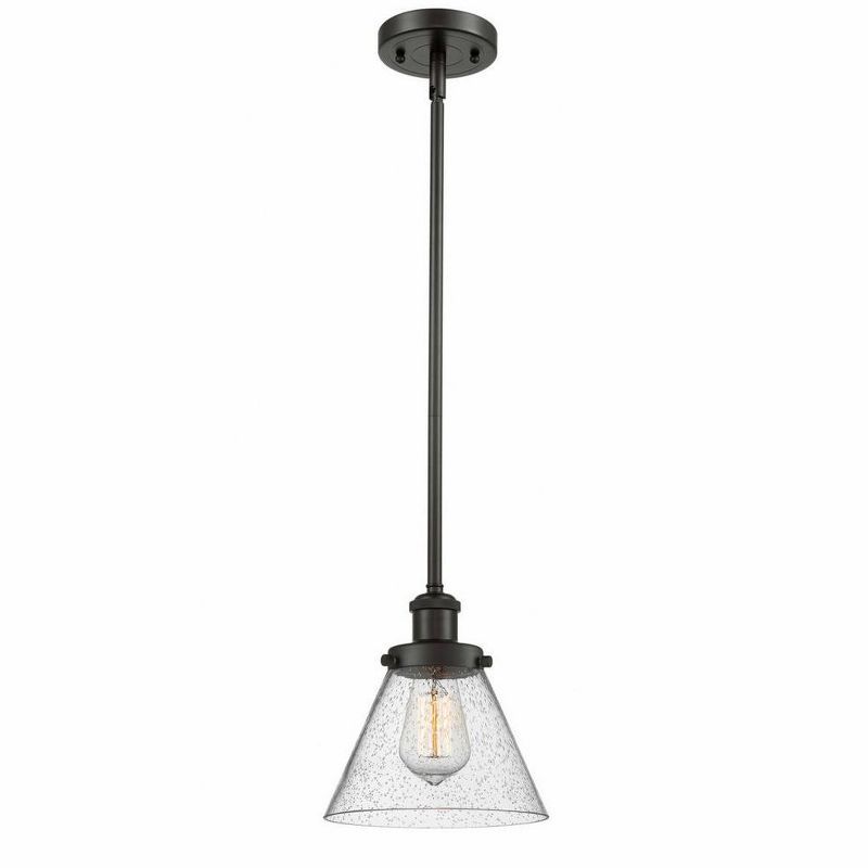 Elegant Mini Pendant Light in Oil Rubbed Bronze with Glass Shade