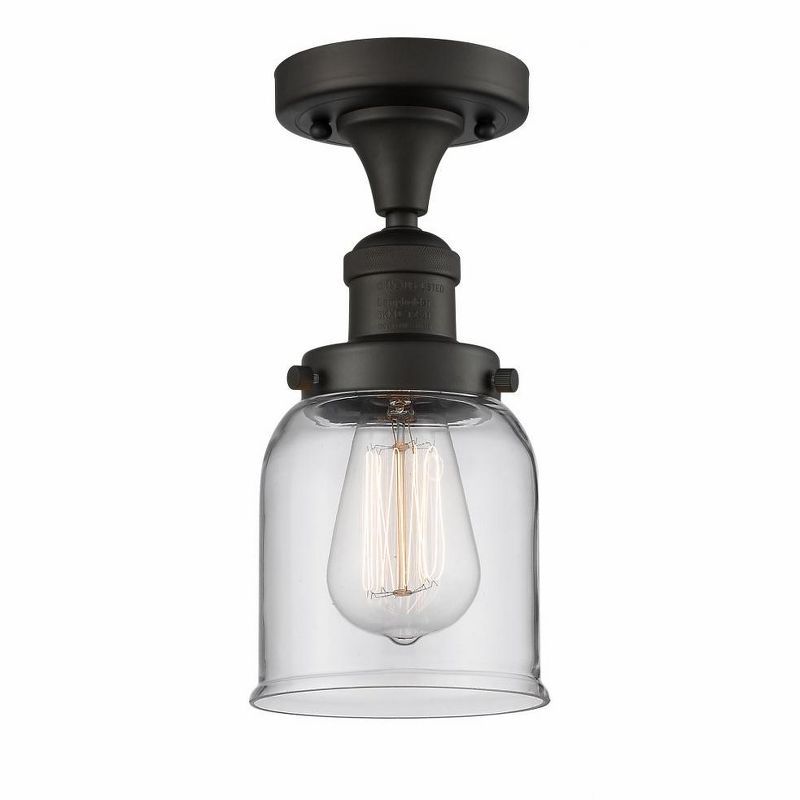 Oil Rubbed Bronze Glass Semi-Flush Mount Light