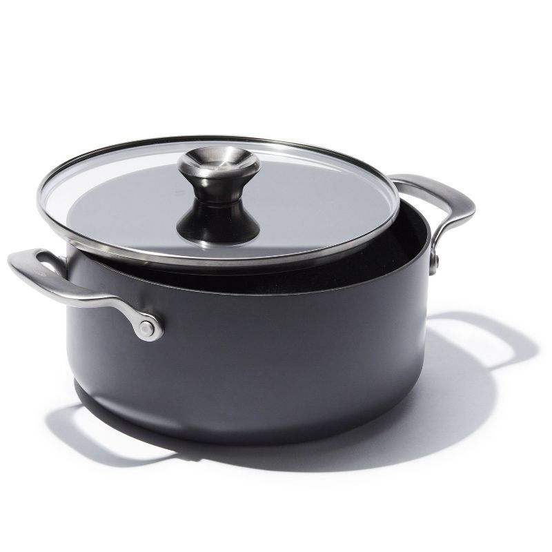 OXO 5QT Black Aluminum Nonstick Stock Pot with Lid