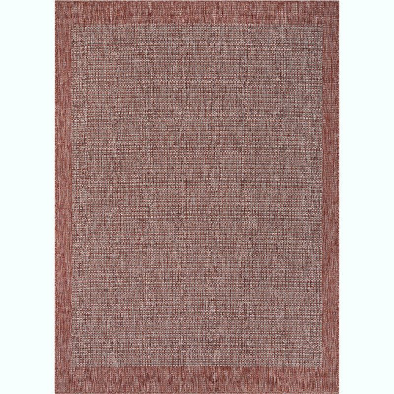 Coral Synthetic 5' x 7' Easy-Care Rectangular Area Rug