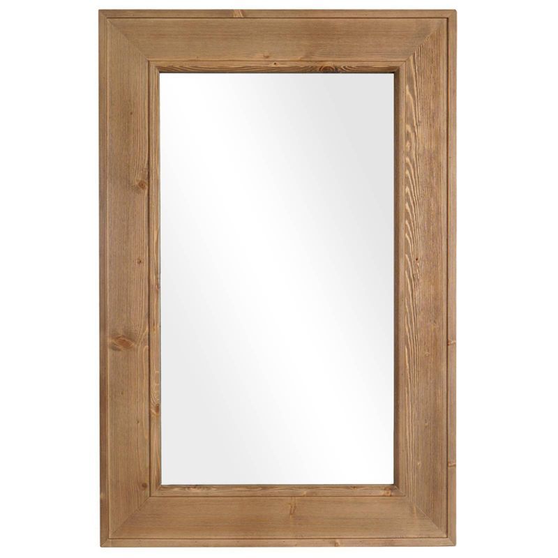 Rustic Natural Wood Full Length Bathroom Mirror