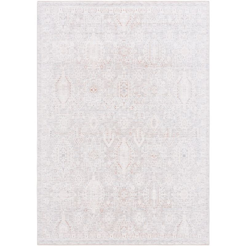 Lustrous Gray 4' x 6' Viscose Blend Modern Area Rug