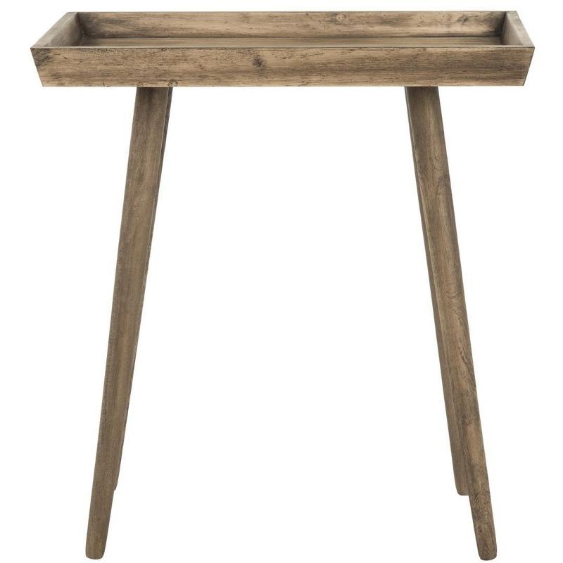 Desert Brown Pine Wood Rectangular Accent Table