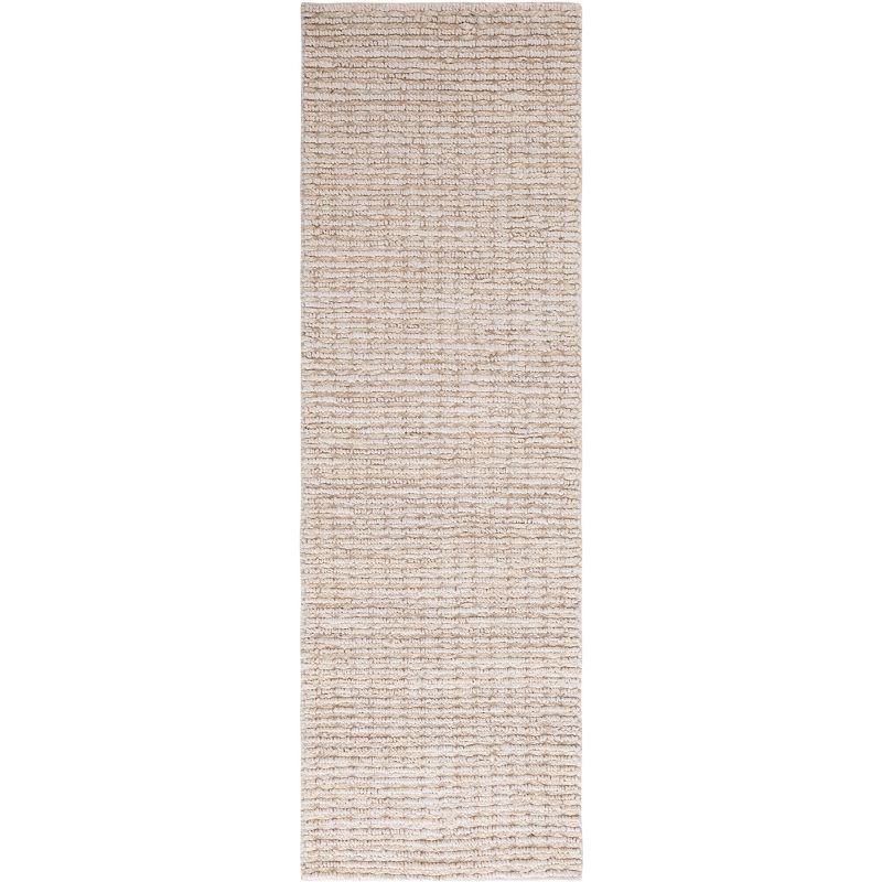 Handwoven Ivory Jute Natural Fiber Rug 2'6" x 12'