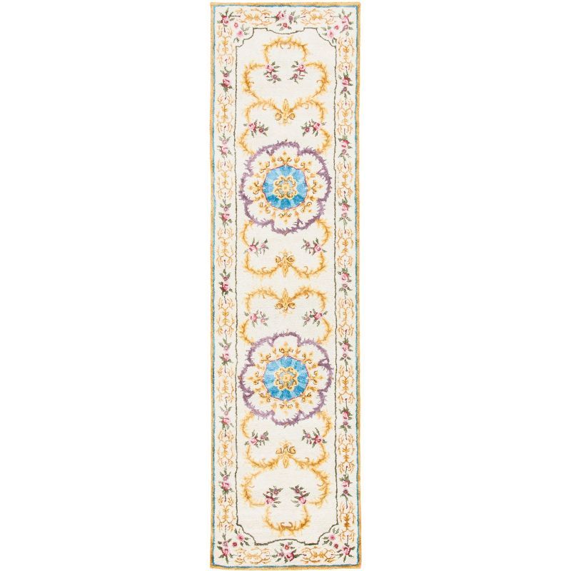 Chateau Elegance Off-White Hand-Tufted Wool Runner Rug - 2'6" x 10'