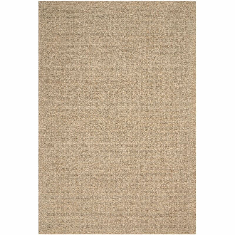 Elegant Taupe Hand-Woven Wool Area Rug 5' x 7'