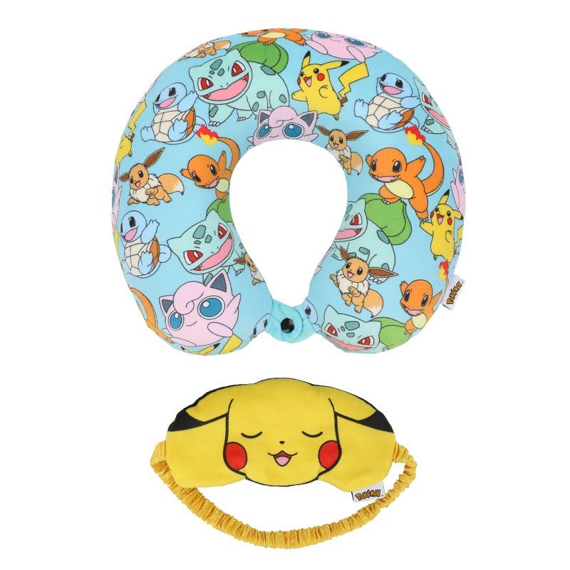 Pokemon Blue and Yellow Memory Foam Travel Pillow Set