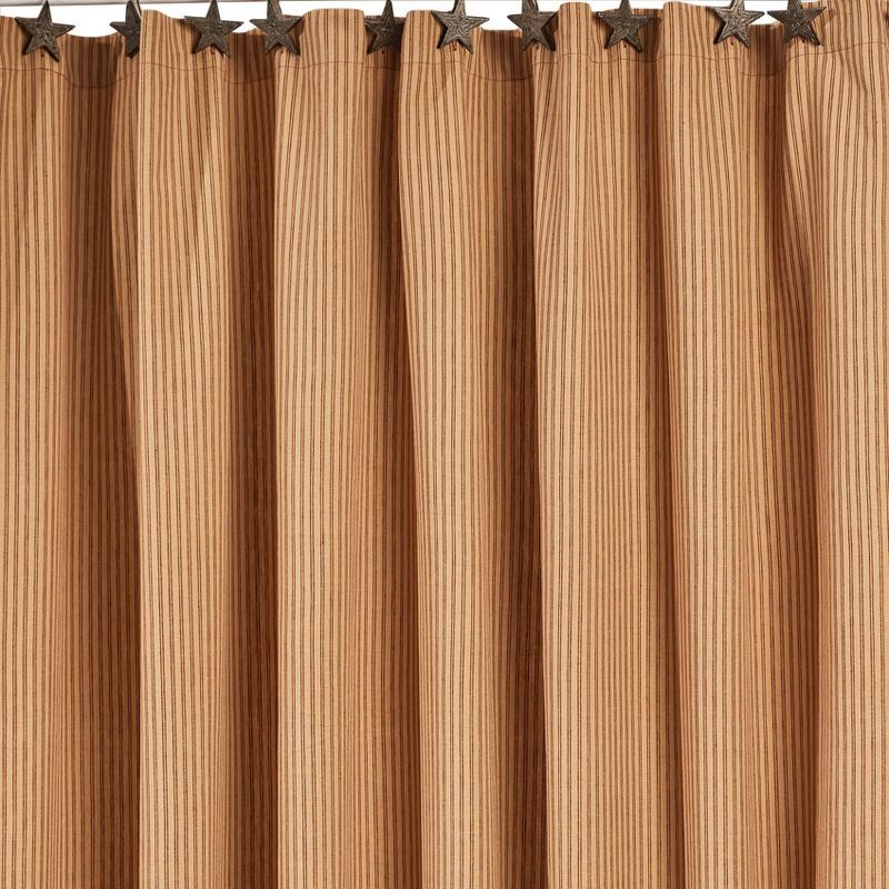 Sturbridge Red and Tan Striped Fabric Shower Curtain