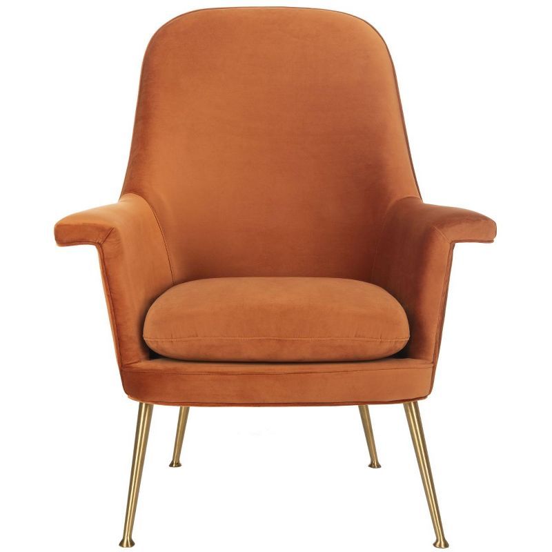 Sienna Velvet Contemporary Arm Chair with Gold Legs