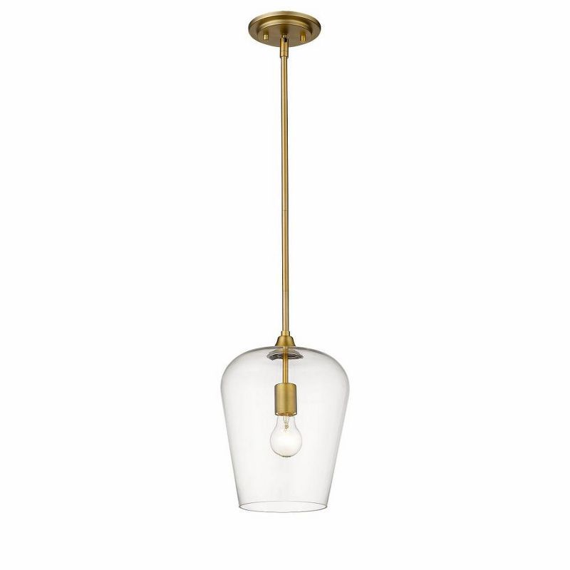 Olde Brass and Glass 9" Modern Pendant Light