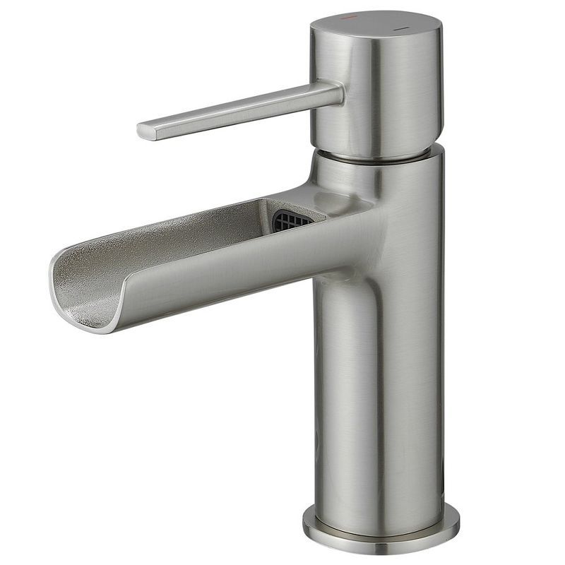 Brushed Nickel Single Handle Waterfall Bathroom Faucet