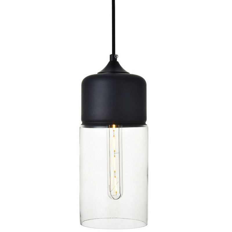 Ashwell Black and Clear Glass Pendant Light