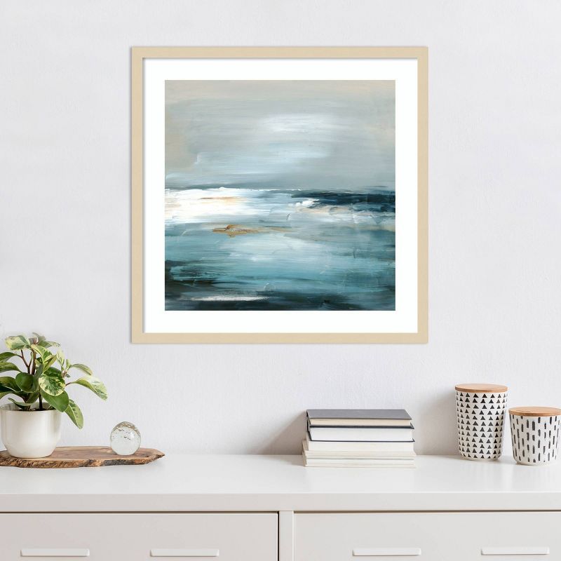 Be Bold II Abstract Seascape Blue and White Framed Print