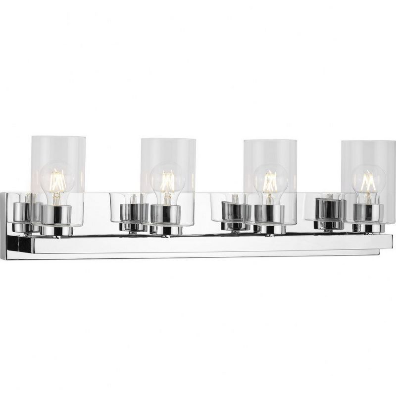 Goodwin Polished Chrome 4-Light Vanity with Clear Glass Shades